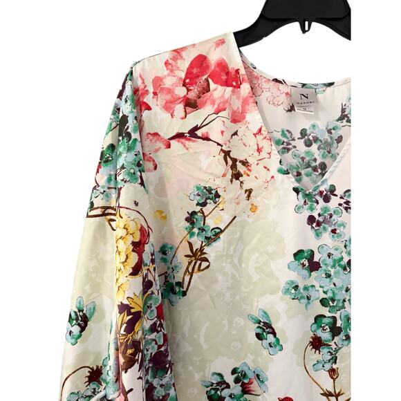 Natori Women’s Size 1X Floral Satin Kaftan Lounge Dress Kimono Resort Boho Chic - Picture 5 of 6